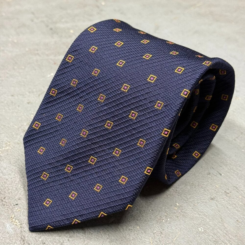 Daniel Made in Italy Tie Woven Box 100% Silk Blue 3.5"